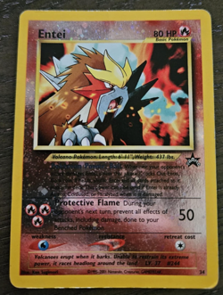 Pokemon TCG - Vintage WOTC - Entei 34 - Black Star Promo - Reverse Holo - LP - Image 1