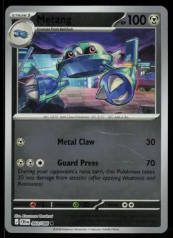 Metang 060/086 Common Chaos Rising Pokemon Reverse Holo Near Mint - Image 1