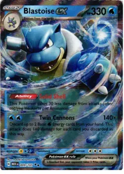Blastoise ex 009/165 Double Rare 151 Pokemon Near Mint - Image 1