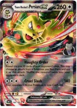 Team Rocket's Persian ex 150/182 Double Rare Destined Rivals Pokemon Near Mint - Image 1