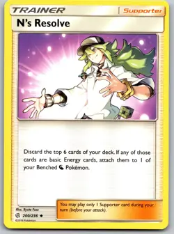 N's Resolve 200/236 Uncommon Cosmic Eclipse Pokemon Near Mint - Image 1