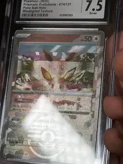 Eevee 074/131 Poke Ball Holo Pokemon SHIFT ERROR MISPRINT CGC 7.5 *002 - Image 3