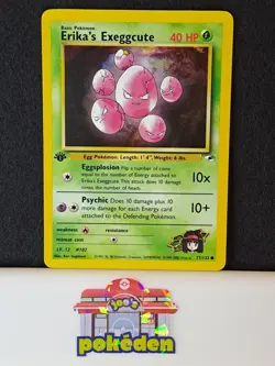 Pokemon TCG WOTC Gym Heroes Erika’s Exeggcute 1st Edition 77/132 NM - Image 1