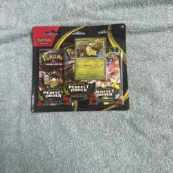 Pokemon TCG 3-Pack Blister (Chikorita) Perfect Order New Sealed - Image 1