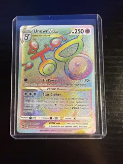 Unown VStar 199/195 Rainbow Secret Rare Silver Tempest Pokemon TCG NM - Image 1