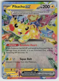 Pikachu ex 057/217 Double Rare Ascended Heroes Pokemon Holo Near Mint - Image 1