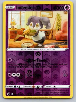 Indeedee 127/264 Common Fusion Strike Pokemon Reverse Holo Near Mint - Image 1