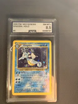 AGS 8.5 Pokemon Neo Genesis Kingdra Holo NM-M - Image 1