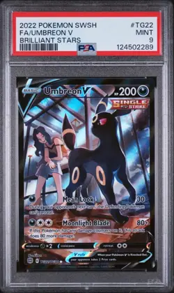2022 Pokemon SWSH Brilliant Stars Umbreon V Trainer Gallery #TG22/TG30 PSA 9 - Image 1