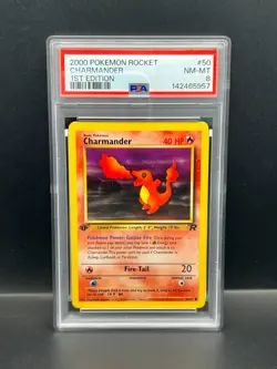 Pokemon PSA 8 NM-MT Charmander 50/82 Team Rocket 1st Edition 2000 S#5957 - Image 1