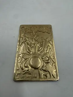 Nintendo Pokemon Charizard Gold Metal Card Burger King 1999 - Image 2
