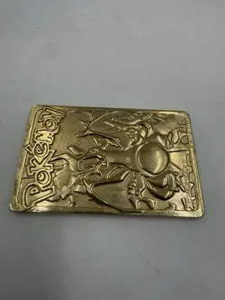 Nintendo Pokemon Charizard Gold Metal Card Burger King 1999 - Image 3