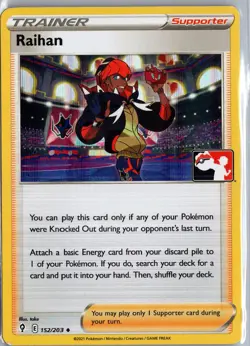 Raihan 152/203 Uncommon Prize Pack Series Cards Pokemon Holo Moderately Played - Image 1