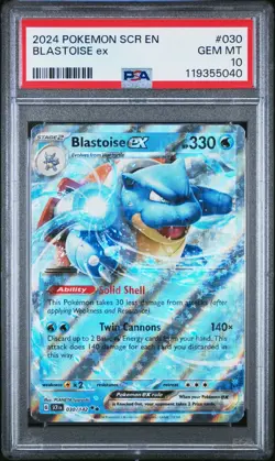 2024 POKEMON SCR EN-STELLAR CROWN #030 BLASTOISE EX PSA 10 - Image 1