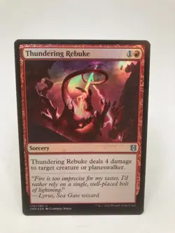 Thundering Rebuke LP/NM* FOIL Zendikar Rising ENGLISH 170/280 mtg -UnltdCards - Image 1