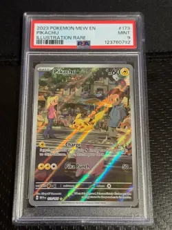 2023 POKEMON MEW EN 151 ILLUSTRATION RARE #173 PIKACHU PSA 9 - Image 1