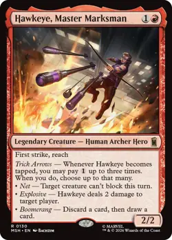 x1 Hawkeye, Master Marksman R MTG Marvel Super Heroes M/NM, English - Image 1