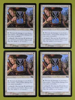 Rune of Protection: Blue x4 Urza's Saga 4x Playset Magic the Gathering MTG - Image 1