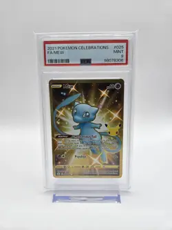 PSA 9 Pokemon TCG Mew (Secret) Celebrations 025/025 Holo Secret Rare Gold - Image 1