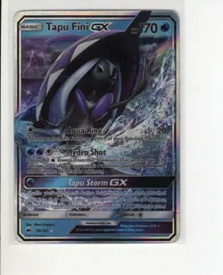 TAPU FINI GX BURNING SHADOWS FULL ART RARE HOLO-FOIL POKEMON 39/147 POOR - Image 1