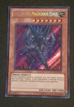Yu-Gi-Oh! TCG Evil Hero Malicious Edge LCGX-EN029 Secret Rare NM - Image 1