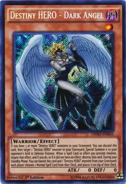 Light Play x 1 Destiny HERO - Dark Angel - DESO-EN005 - Secret Rare - 1st Editio - Image 1