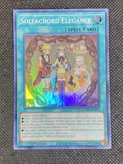 YuGiOh! - Solfachord Elegance ANGU-EN022 Super Rare 1st Edition Lightly Played - Image 1