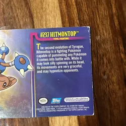 Topps Pokemon TCG Hitmontop #237 Holo Fighting TV Animation Edition Card MP - Image 4