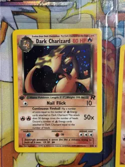 1st Edition Dark Charizard Holo 4/82 MP- Pokemon Card - Image 1