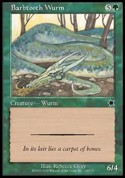 Barbtooth Wurm - Light Play MTG Starter 1999 - Image 1