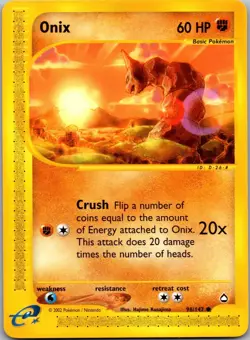 E-Reader Onix 098/147 Aquapolis Hajime Kusajima Pokemon TCG Card - Image 1