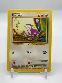 1999 RATTATA 61/102 Pokemon Base Set Card NM/LP WOTC Common - Image 1