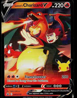 Pokemon Card Sword & Shield Promo Lance's Charizard V SWSH133 Promo Holo Stamped - Image 1