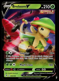 Pokemon Card Fusion Strike Breloom V 006/264 Rare Holo - Image 1