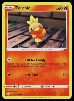 Pokemon Card Darkness Ablaze Torchic 022/189 Common - Image 1