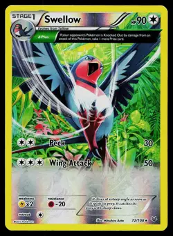 Pokemon Card Roaring Skies Swellow 72/108 Holo Rare - Image 1