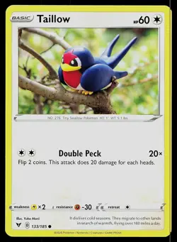 Pokemon Card Vivid Voltage Taillow 133/185 Common - Image 1