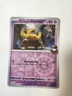 Pokemon TCG Destined Rivals Team Rocket's Drowzee Reverse Holo Card 79/182 - Image 1
