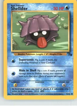 Shellder 54/62 Common Fossil Pokemon Unlimited Lightly Played - Image 1