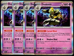 Pokemon TCG 4x Dusknoir 020/064 2024 Shrouded Fable Holo Rare Playset - NM/LP - Image 1