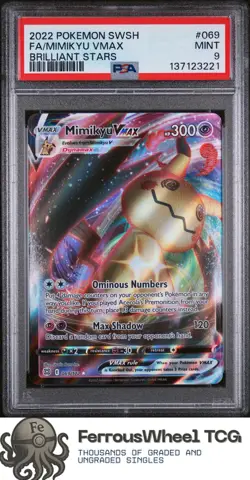 Fa/Mimikyu Vmax #069 - 2022 Pokemon Sword & Shield Brilliant Stars - PSA 9 - Image 1