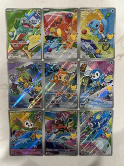 Pokemon Full Set of 9 First Partner Series 1 Illustration Collection English NM - Image 1