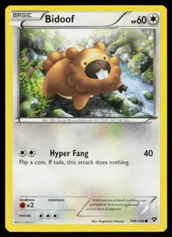 Bidoof 106/146 Common XY Pokemon Near Mint - Image 1