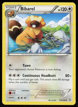 Bibarel 118/160 Uncommon Primal Clash Pokemon Near Mint - Image 1