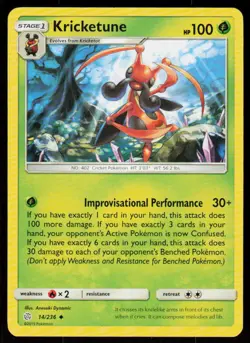Kricketune 14/236 Uncommon Cosmic Eclipse Pokemon Near Mint - Image 1
