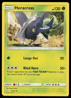 Heracross 9/236 Uncommon Cosmic Eclipse Pokemon Near Mint - Image 1
