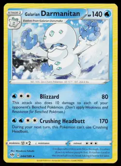 Galarian Darmanitan (Cracked Ice Holo) 44/189 Holo Deck Exclusives Pokemon NM - Image 1
