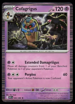 Cofagrigus 040/086 Holo Rare White Flare Pokemon Holo Near Mint - Image 1