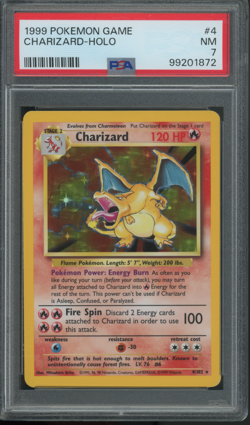 Pokemon Charizard Holo Base Set #4 WOTC PSA 7 Near Mint - Image 1
