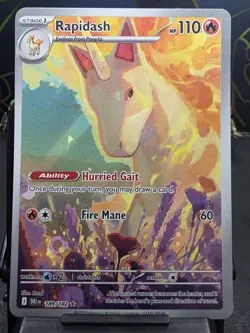 Rapidash 189/182 Sv10: Destined Rivals Holo Rare Pokemon TCG Illustration NM - Image 1
